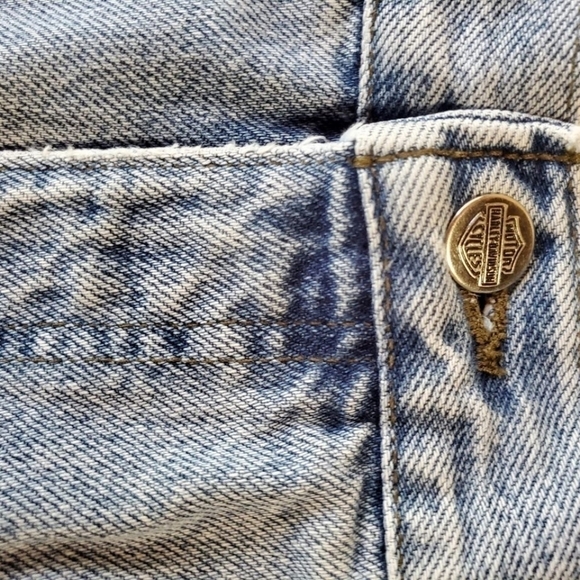 Harley-Davidson Vintage Relaxed Classic Logo High Rise Sz 14x28 Biker Bl… - Picture 9 of 11